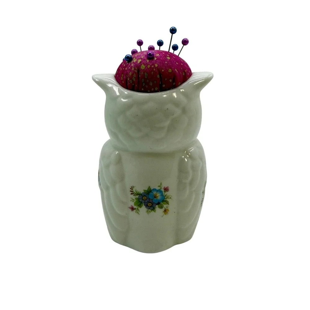Owl Pincushion Porcelain 5.5
